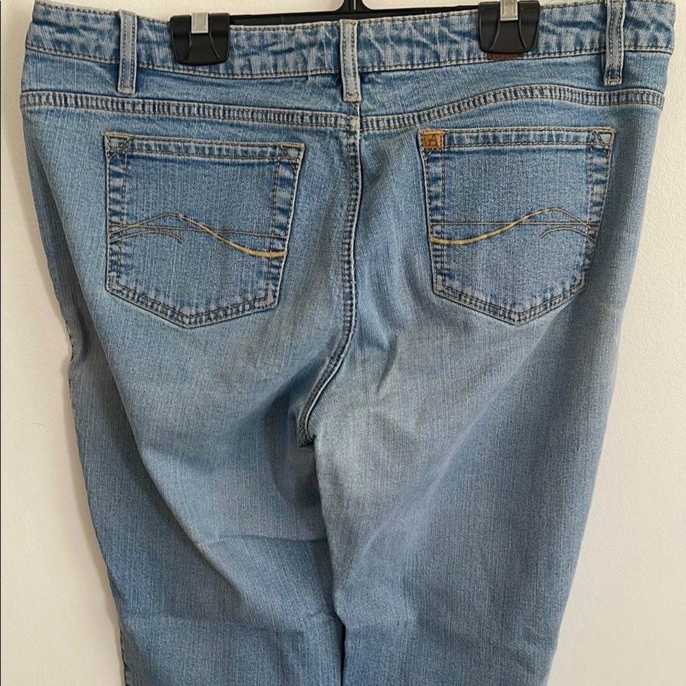 Aura light blue distressed Denim Jeans western wrangler
